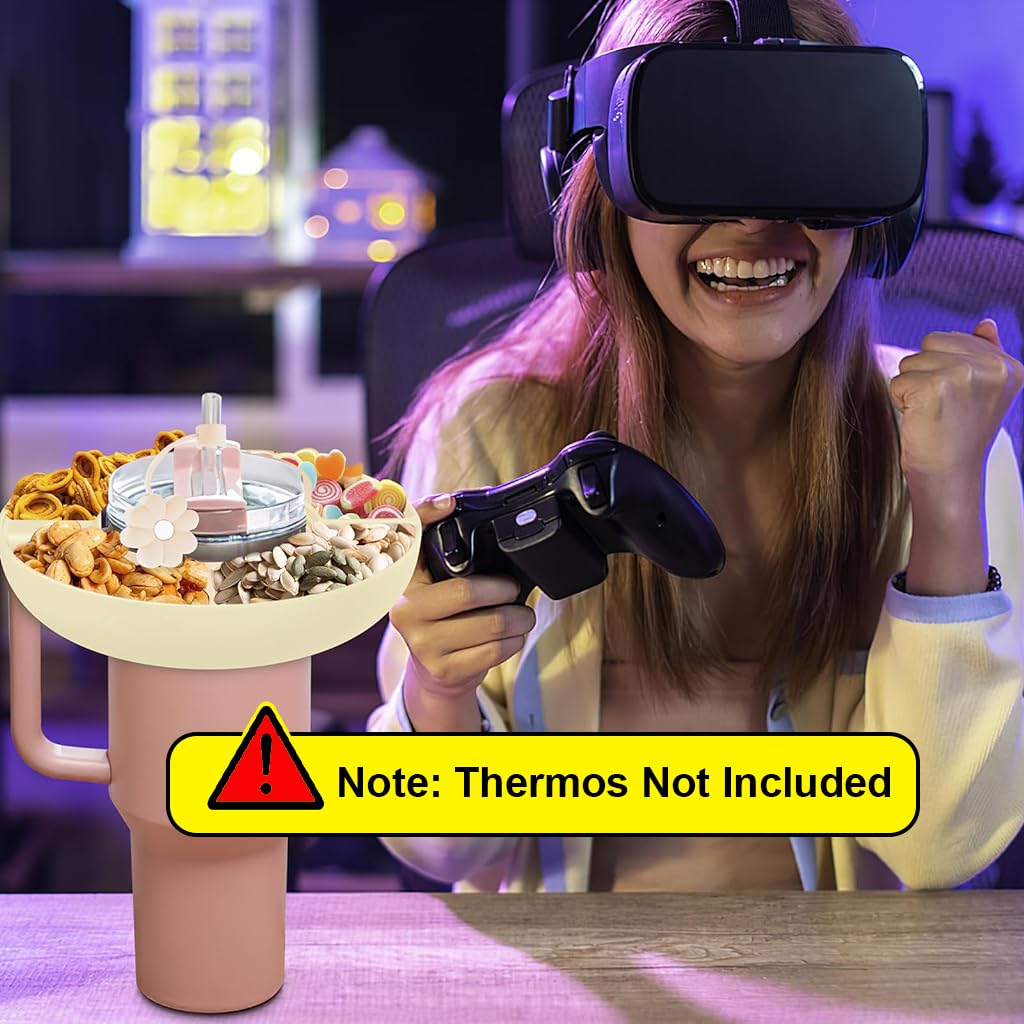 Supvox Snack Tray for Stanley Cup 40oz with 4 Grid Design and BPA Free Silicone Container | 2PCS