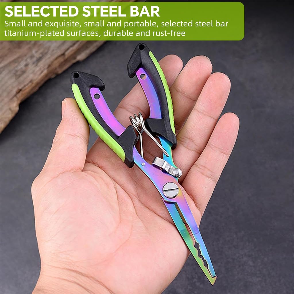 Proberos Fishing Pliers for Anglers with Spring‑Loaded Grip and 3 PCS Stainless Steel Set