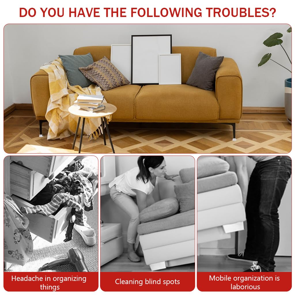 HASTHIP Caster Wheels for Furniture and Small Appliances with 360° Swivel Brakes | 4pcs 1.5in ABS Self Adhesive Design