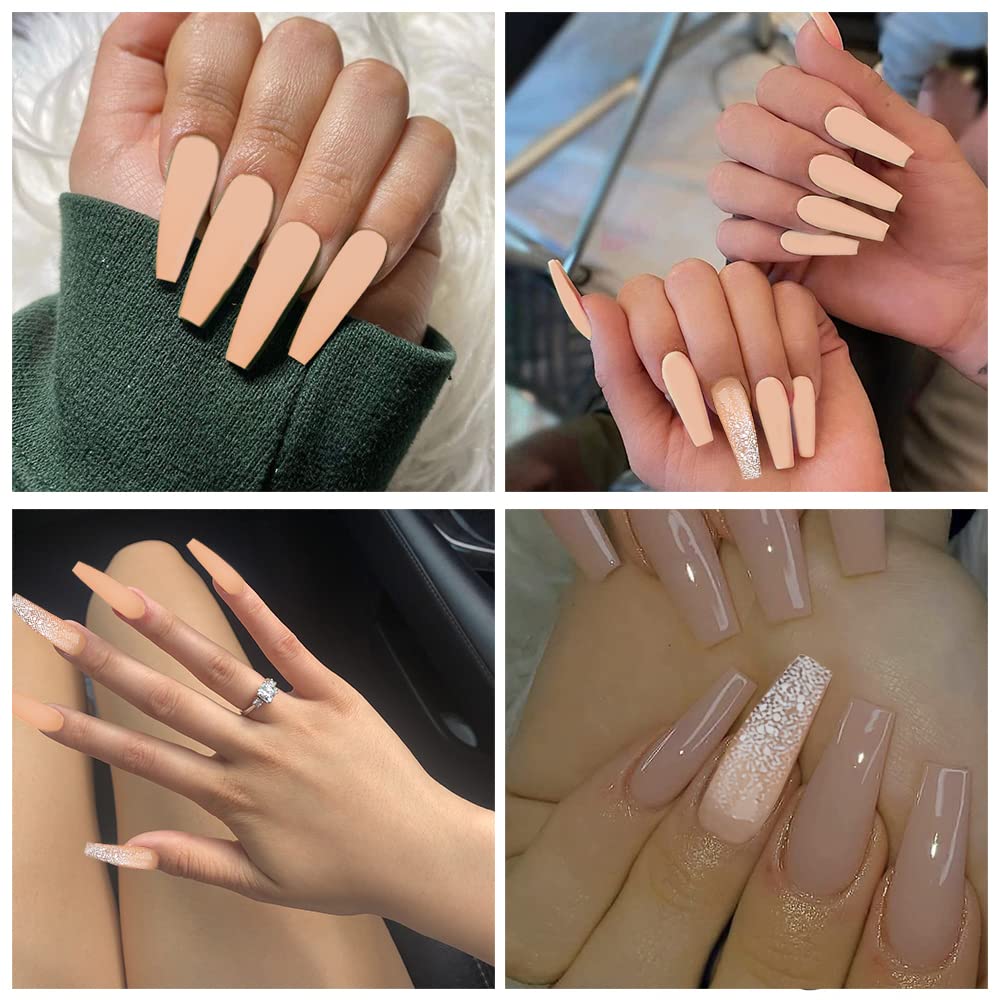 ZIBUYU Press On Nails for Home Salon Use with 24 PCS Full Cover Matte Design | ABS Resin False Nails