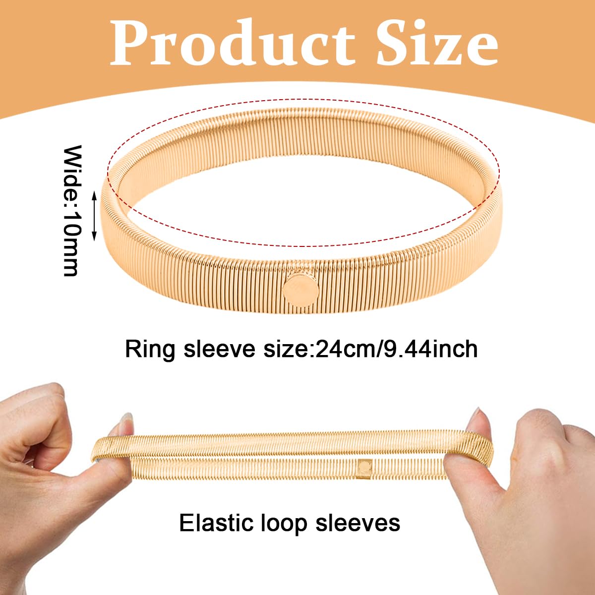 GUSTAVE Shirt Sleeve Holder for Men and Women with Stretchy Metal Armbands | Gold Pair