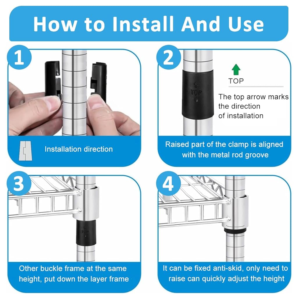 HASTHIP® 30Pcs Pipe Clips Pipe Fastening Holders Wire Shelving Shelf Lock Clips Snap On Pipe Clips