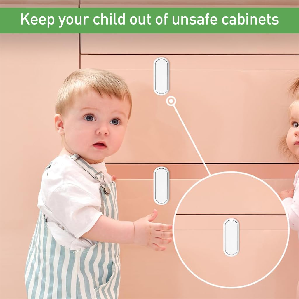 SNOWIE Soft Drawer Lock for Baby Safety Cabinets featuring Rotatable Latch 12PCS | Child Proof Adhesive