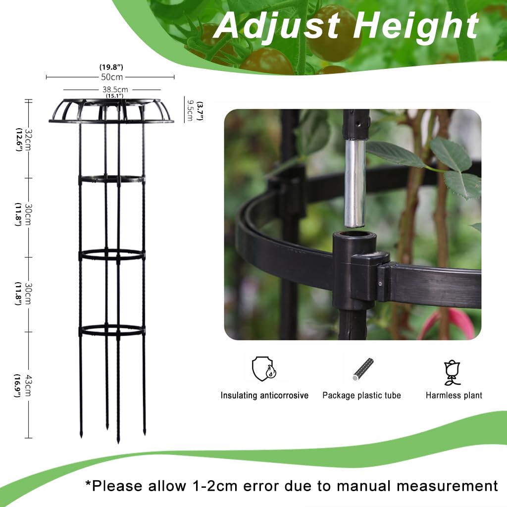 HASTHIP Upright Trellis for Climbing Plants with Cylindrical Hollow Roof | 135 cm Steel and PP Resin Garden Support