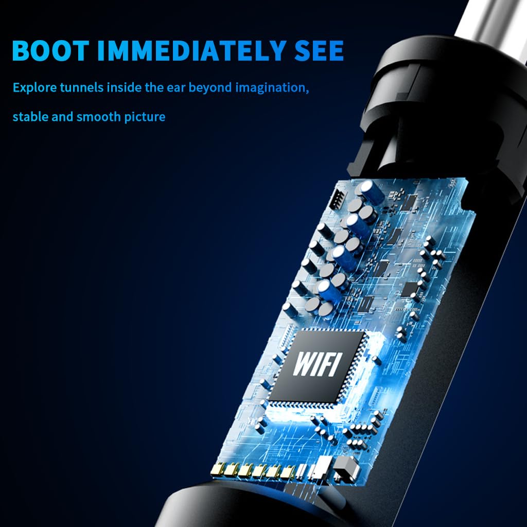 HANNEA Ear Wax Remover Tool Kit for iOS & Android with 1080P HD Camera and 6 LED Lights