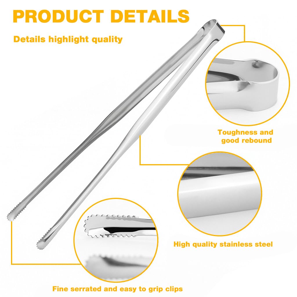 Supvox Cooking Tweezers Set for BBQ and Kitchen Use featuring Serrated Anti Slip Tips and 7 9 12 in Stainless Steel Sizes