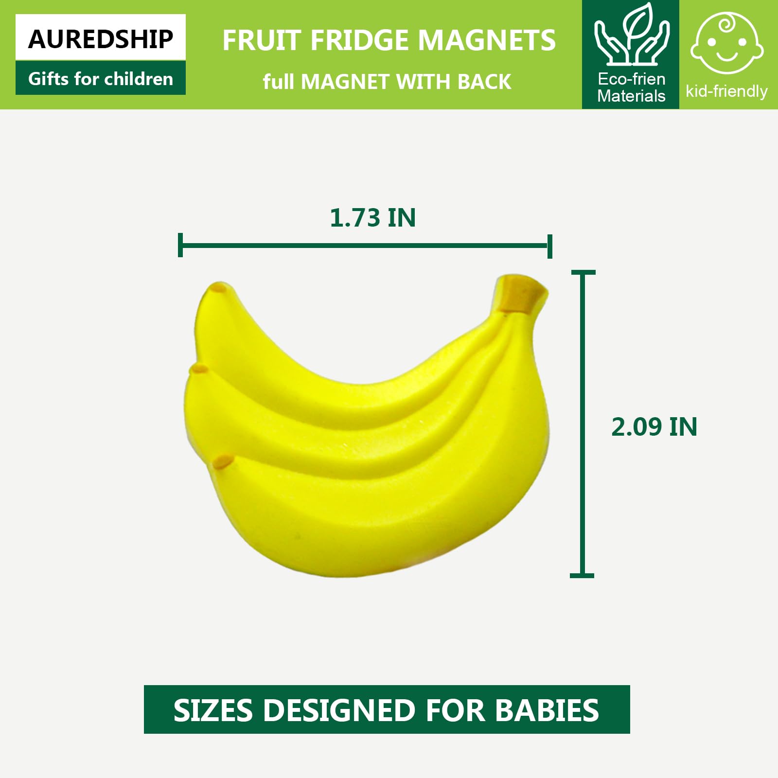 HASTHIP Refrigerator Magnets Set of 10 for Kitchen Decor with 1.57 in Cute PVC Fruits | Fun Gift