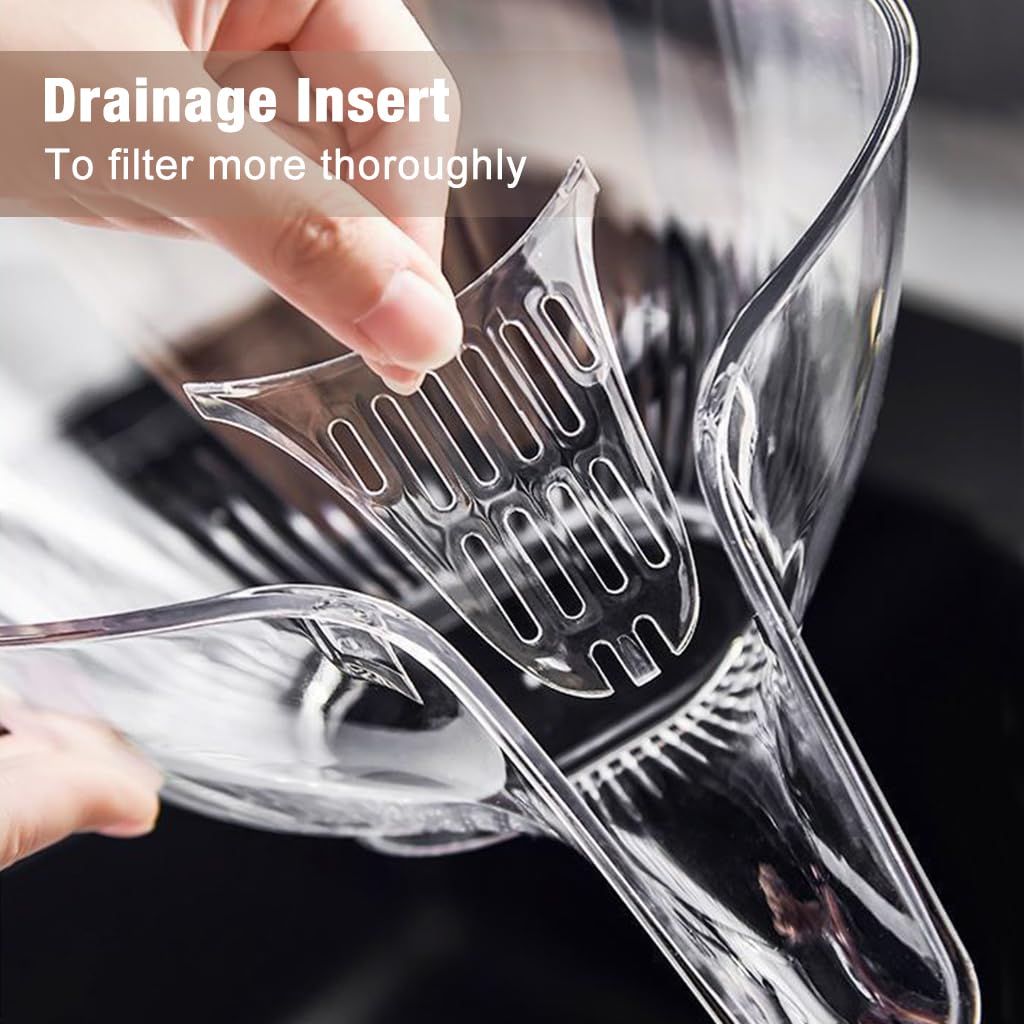 Supvox Funnel Food Drainer for Pasta and Vegetables featuring Integrated Mesh Strainer Basket
