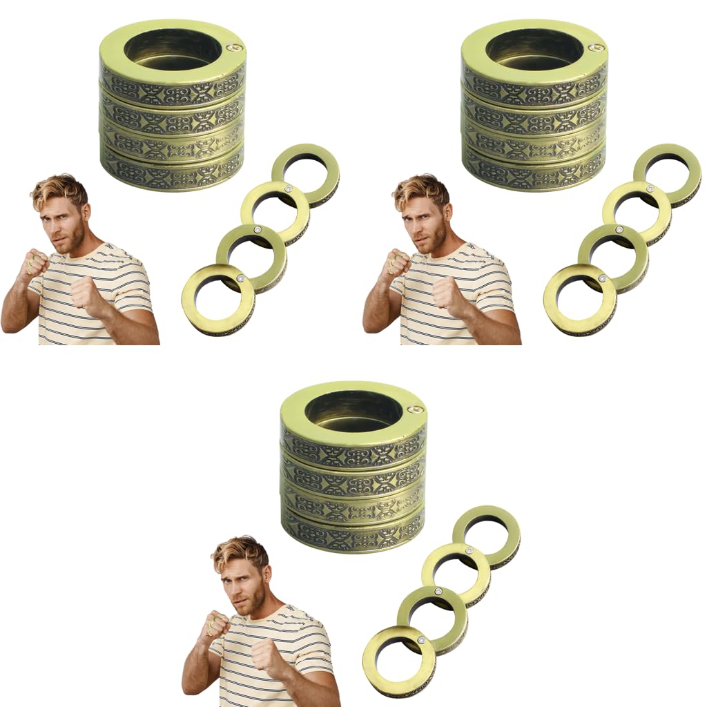 Zibuyu Keyrings 3PCS featuring Foldable Design with Zinc Alloy Bronze Finish | Cotton White Style