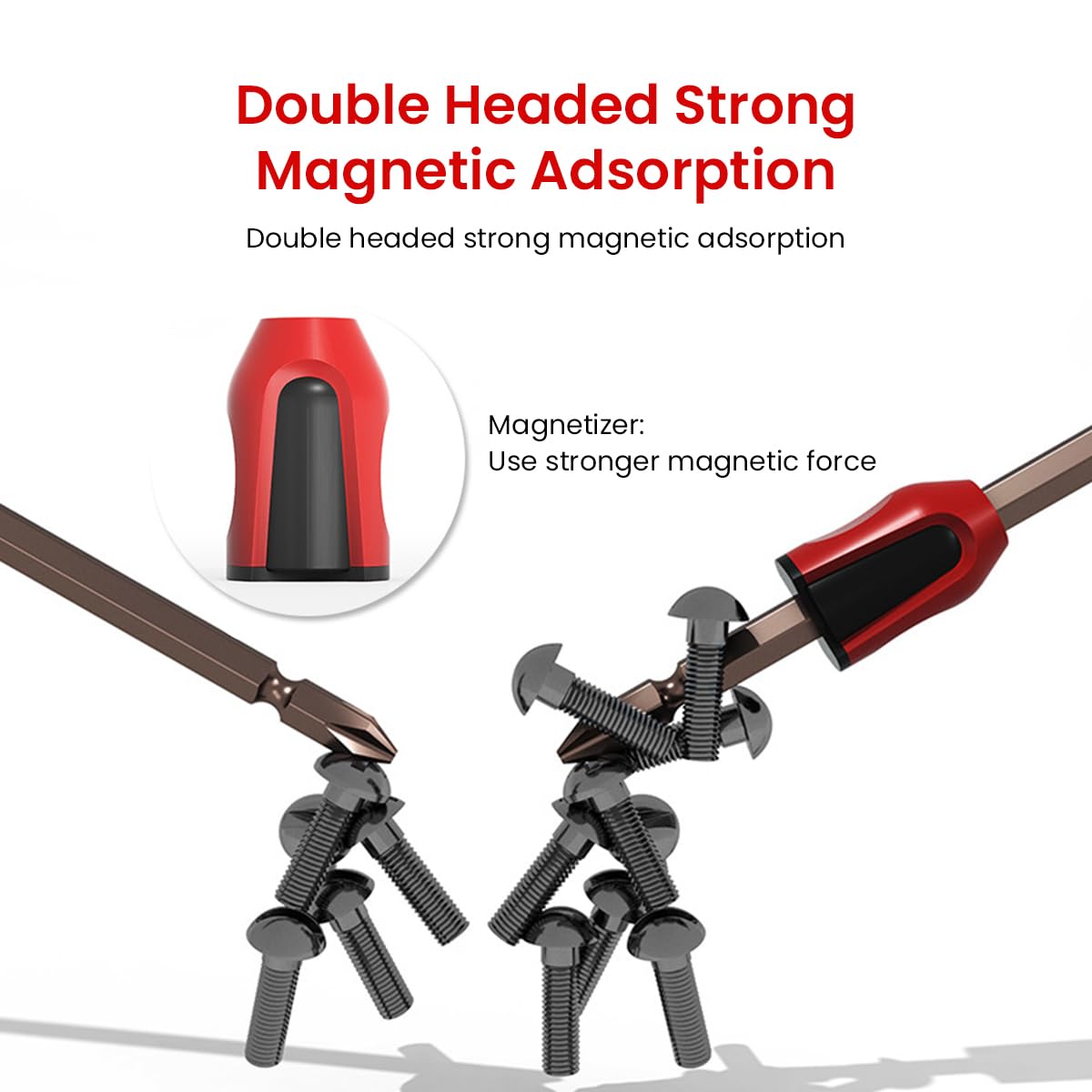 Serplex Screwdriver Bits Magnetizer Kit with 4 Rings and 1 Holder for Electric Drill Use | Plastic Magnetic Rings for DIY and Repair Tasks