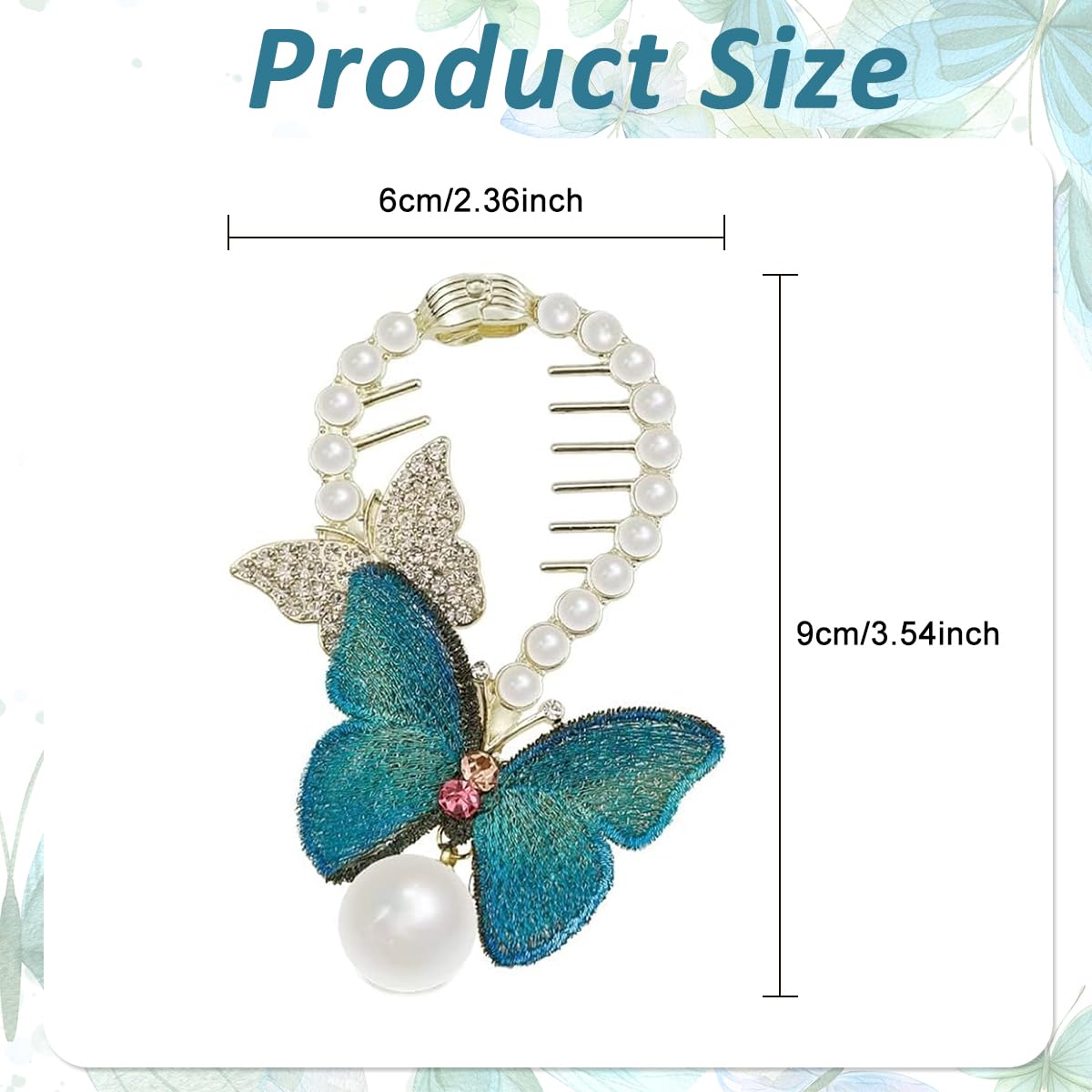 Venzina Bow Clips for Women featuring Butterfly Design with Pearl Charm | Ideal for Wedding and Daily Hair Buns