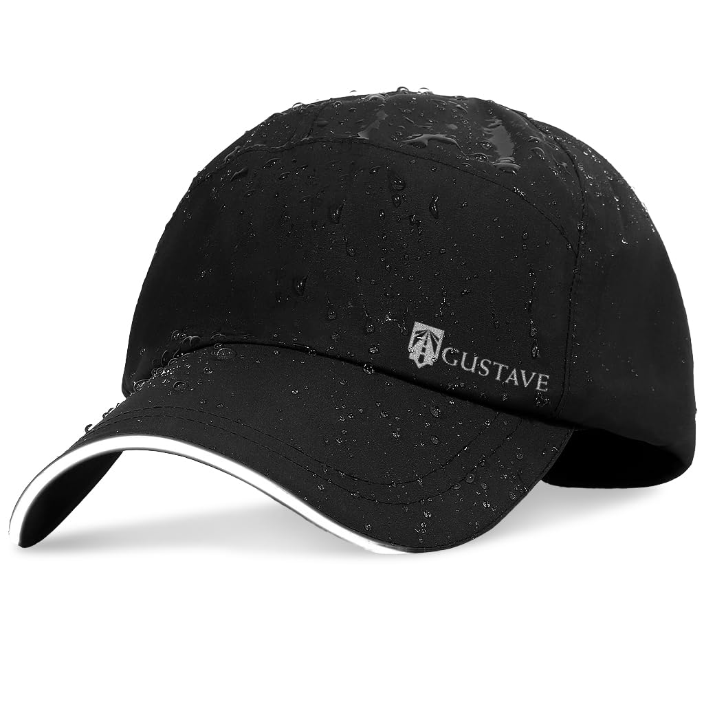 GUSTAVE® Adjustable Caps for Men with UV Protection, Rainproof Waterproof Lining, Solid Color Casual Outdoor Baseball Cap Rain Cap Ideal for Camping, Hiking, and Sports Activities