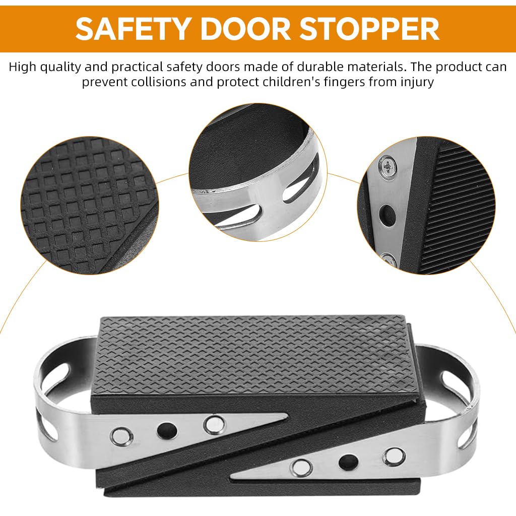 HASTHIP Door Wedge Stoppers for Heavy Doors with Pull Grips and Anti Slip Surface | 2Pcs 304 Stainless Steel