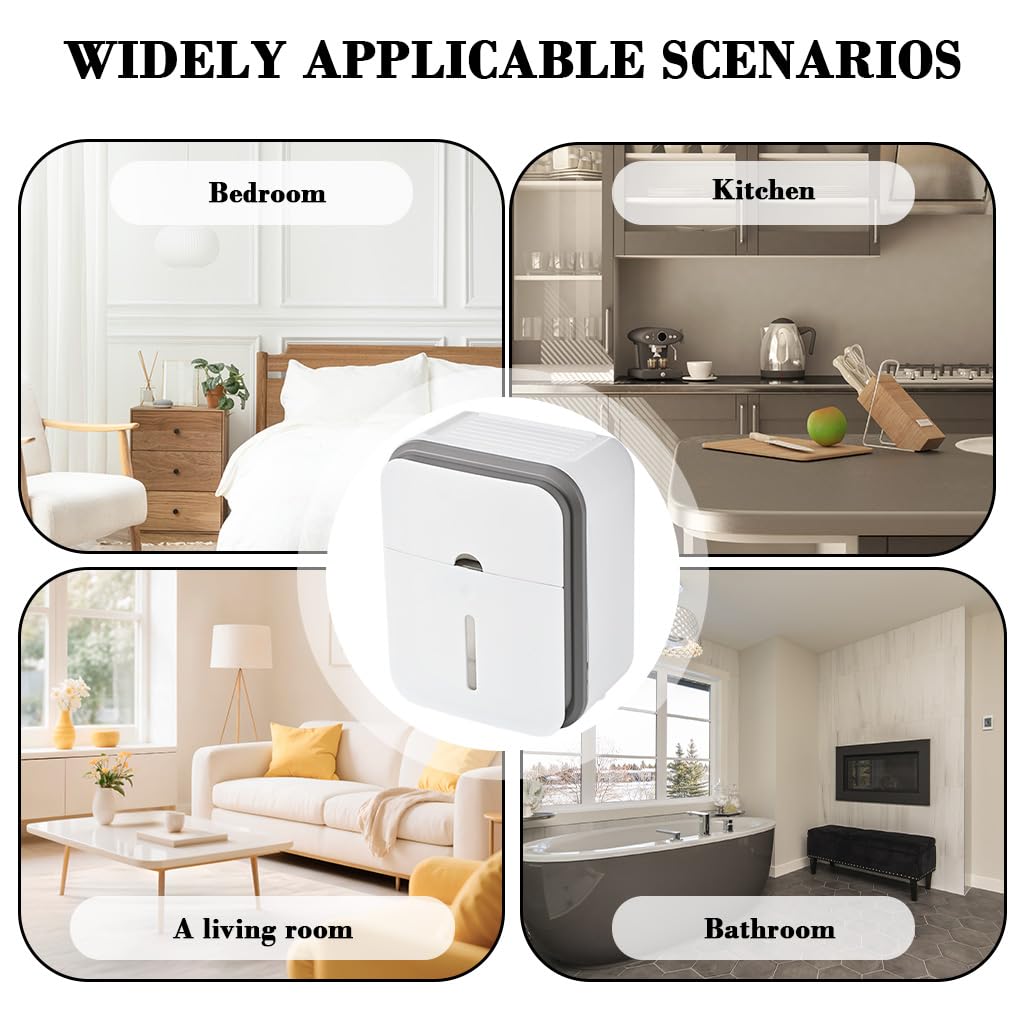 Supvox Toilet Paper Organizer for Bathroom with Double Layer Waterproof Box | No Drill Wall Mounted Dispenser and Sanitary Pad Drawer