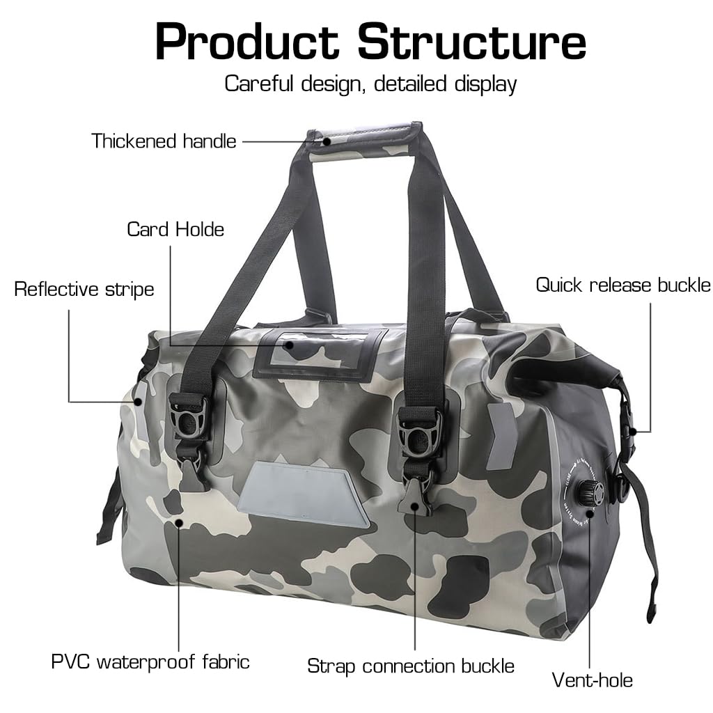STHIRA Motorcycle Tail Bag for Road Trips featuring Quick Release Buckle and 46L 500D PVC