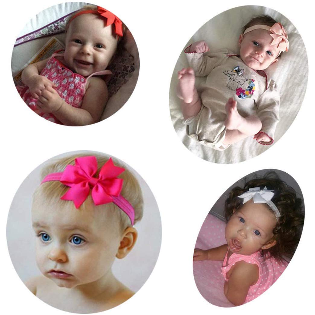 SANNIDHI Hair Bands for Baby Girls featuring Elastic Bowknot Design and 10 Multicolor Pieces