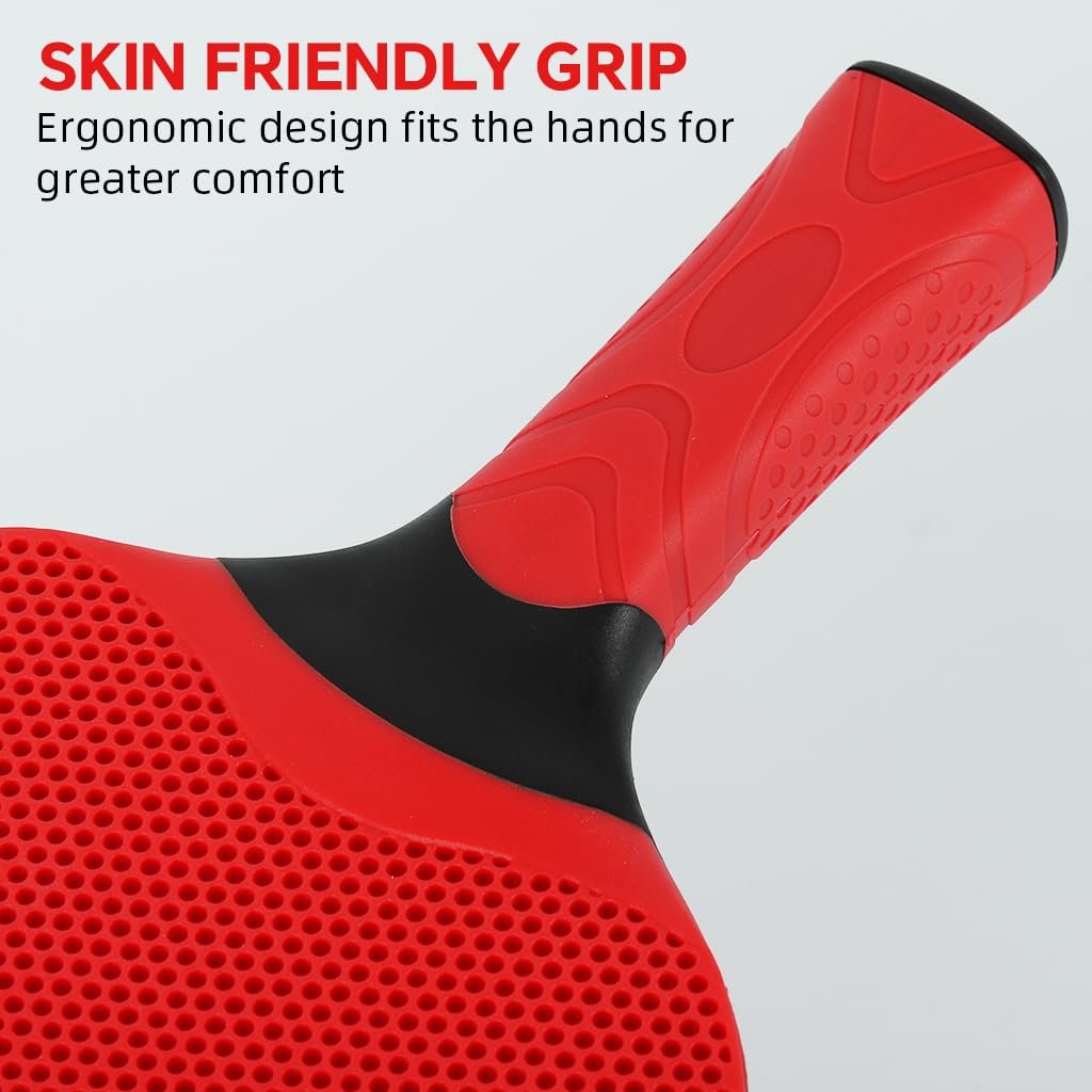 Proberos Table Tennis Racket for Training with Silicone Surface Grip and 14.6cm Face | Youth Practice Paddle