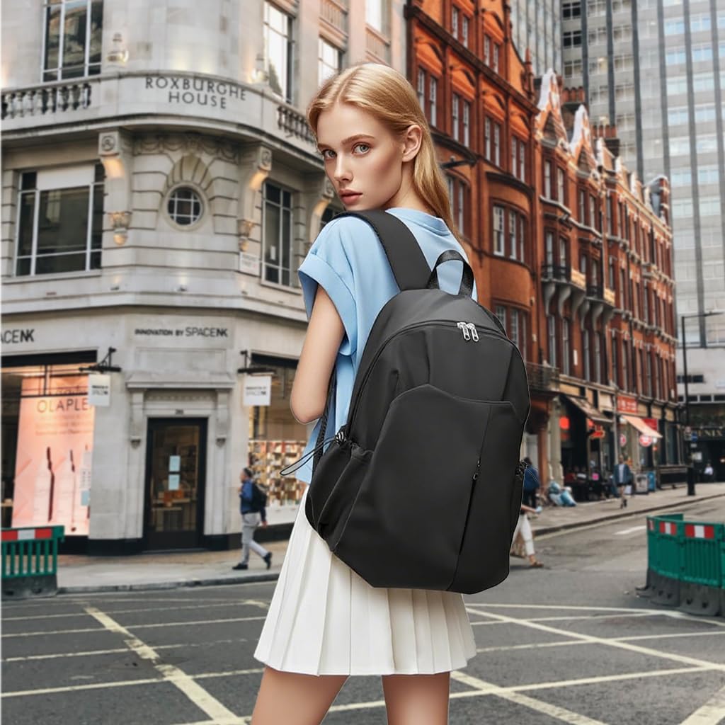 Zibuyu Backpack for School and Travel with Anti Theft Pocket and 15.6 Inch Laptop Sleeve | Waterproof White Bag for Men and Women