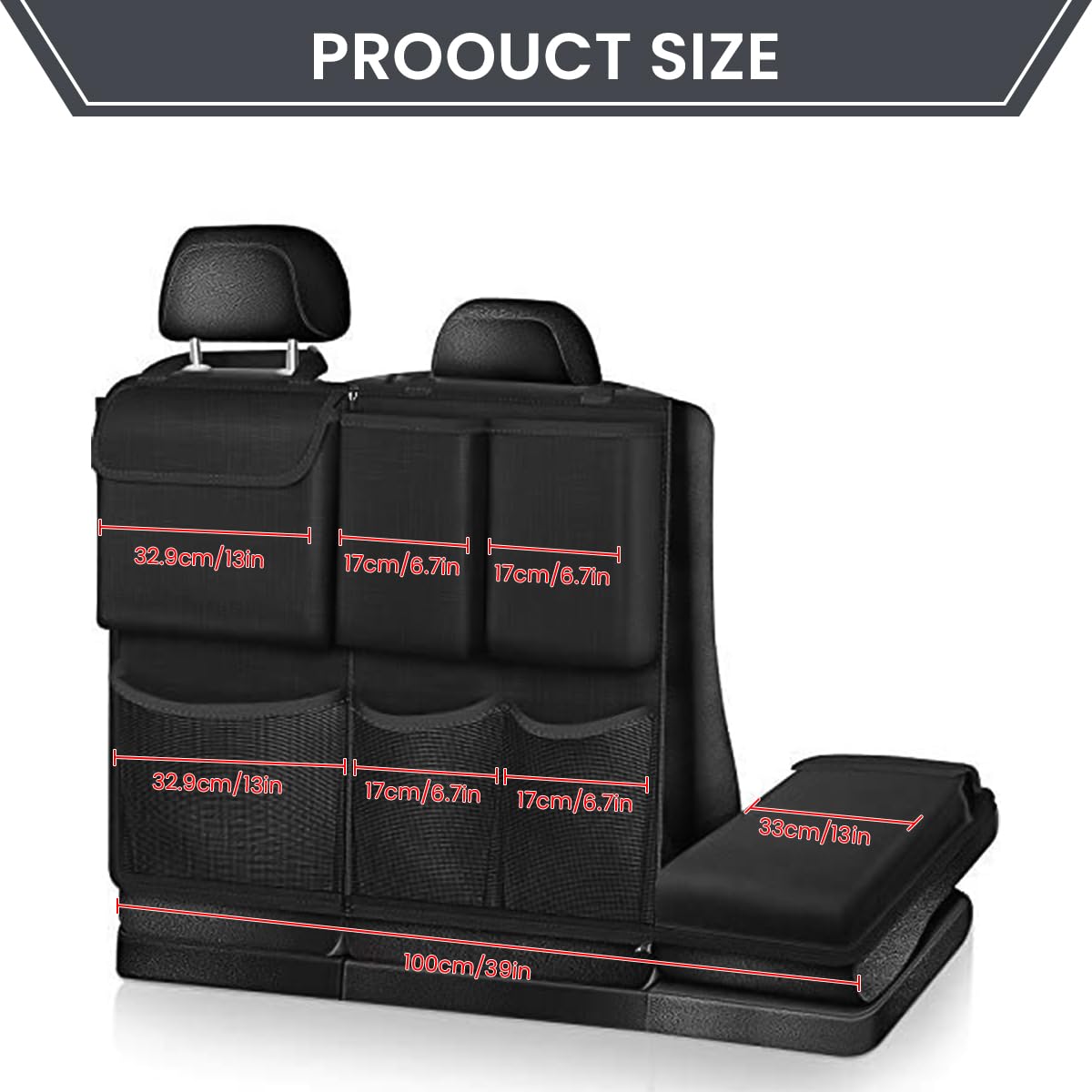STHIRA Car Organizer for Trunk Storage featuring Detachable 3 Part Design and 100x45cm Fit