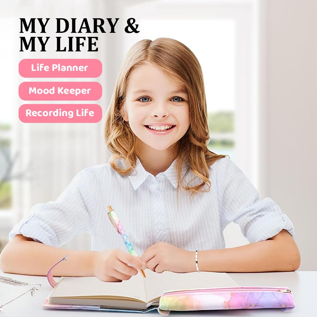 Climberty Diary With Lock for Girls featuring 3 Digit Password | Soft PU Leather A5 192 Pages