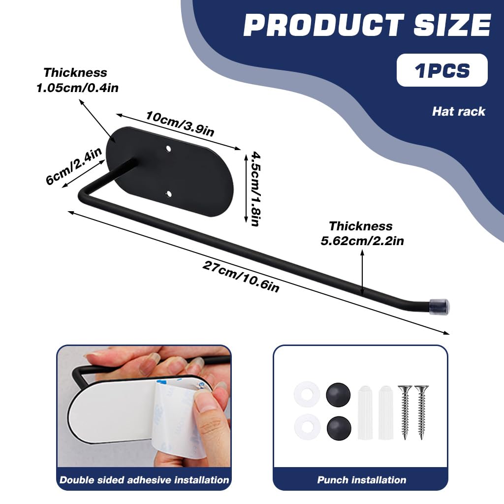 HASTHIP Wall Toilet Paper Roll Holder with 10.6 in Cross Bar and Pre Punched Plate | Stainless Steel Bathroom Organizer