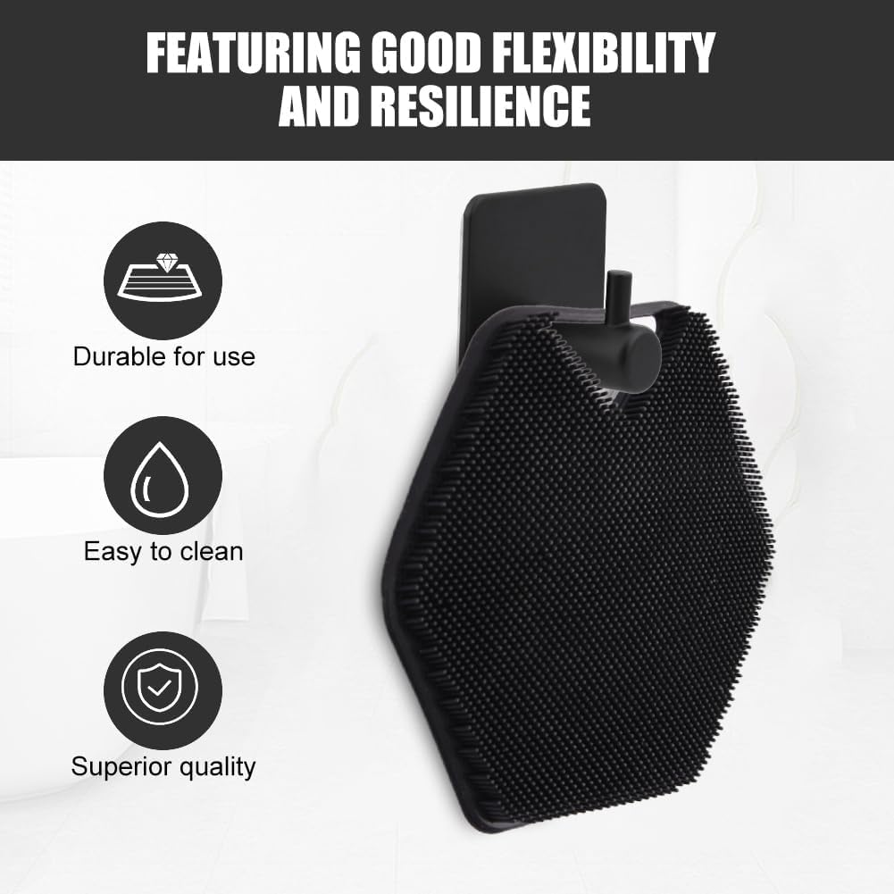 MAYCREATE Silicone Body Scrubber for Sensitive Skin with Soft Bristles and Handy Grip | Pink