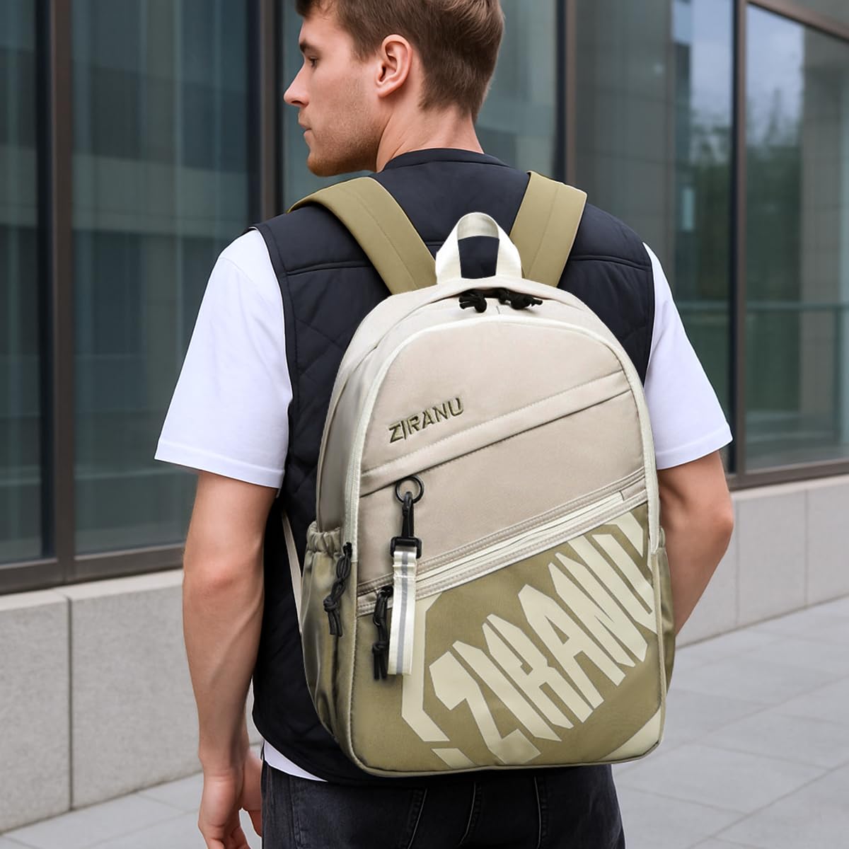 GUSTAVE Backpack for School and Travel with Double-Layer Storage and Breathable Straps | Water-Resistant Polyester for Men and Women
