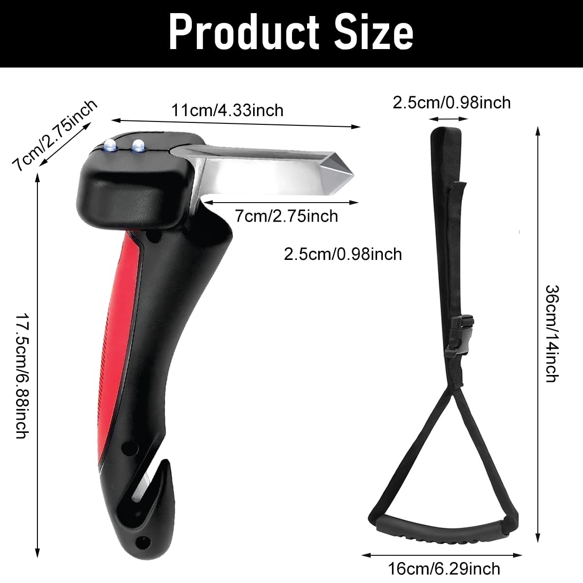 STHIRA Car Handle Assist for Elderly with Safety Hammer and Anti Slip Grip | Rugged Aluminum Alloy Support