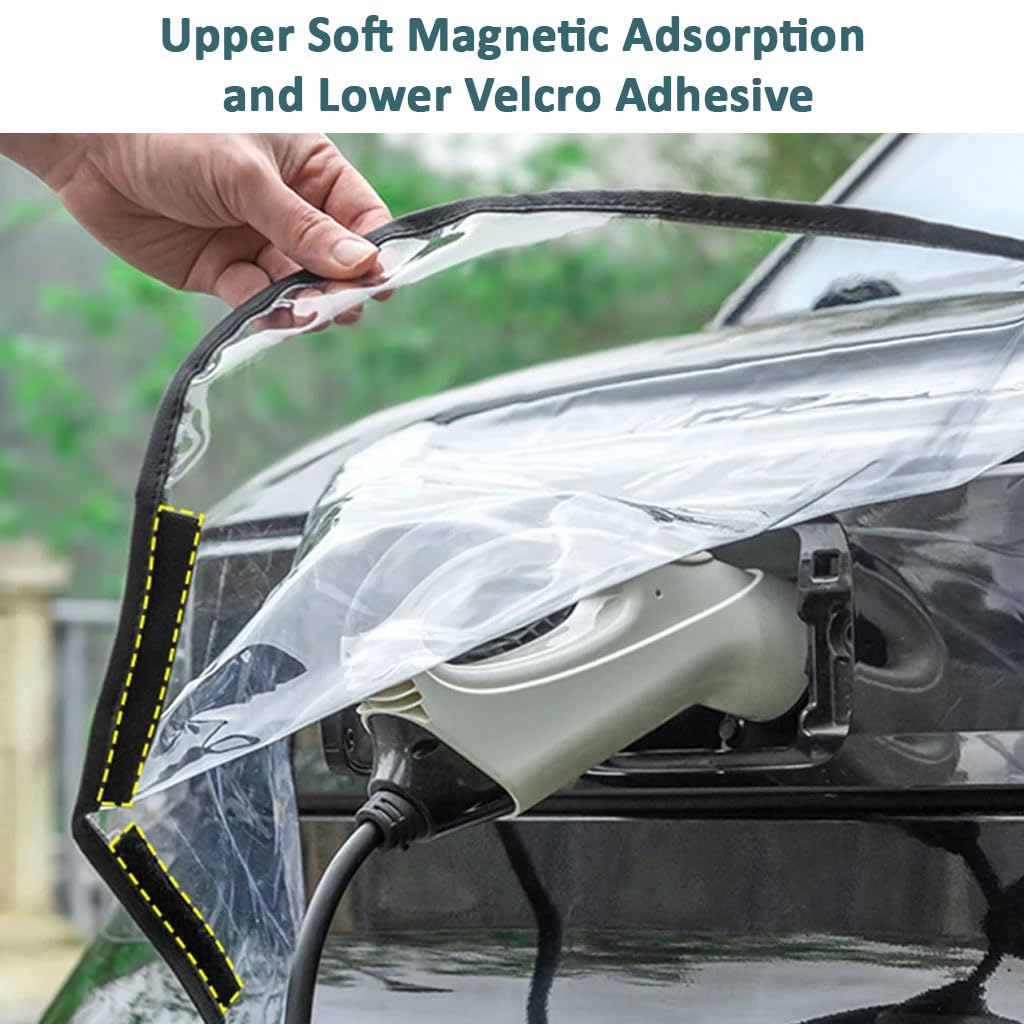 STHIRA Magnetic Waterproof EV Charger Cover for Electric & Hybrid Vehicles featuring Clear 60x50cm Design