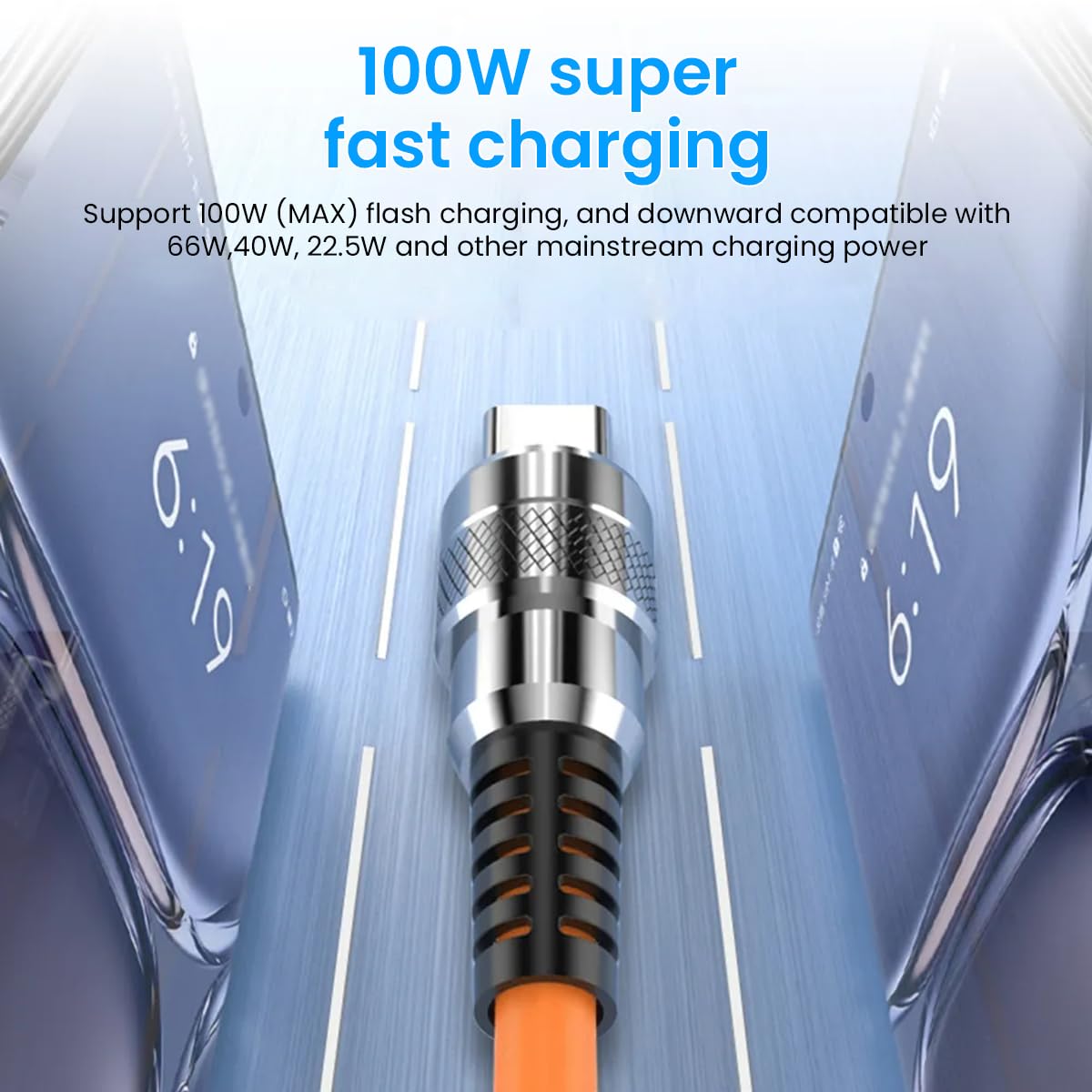 Verilux USB Type C Cable for Fast Charging and Data Transfer 100W 4.92ft | 2 in 1 Smart Chip Design