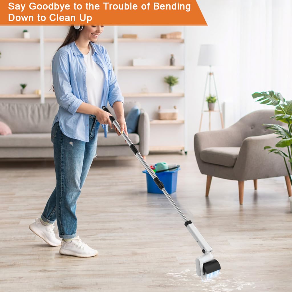 Supvox Electric Roller Scrub Brush for Home Cleaning with 4 Brush Heads and 2 in 1 Design