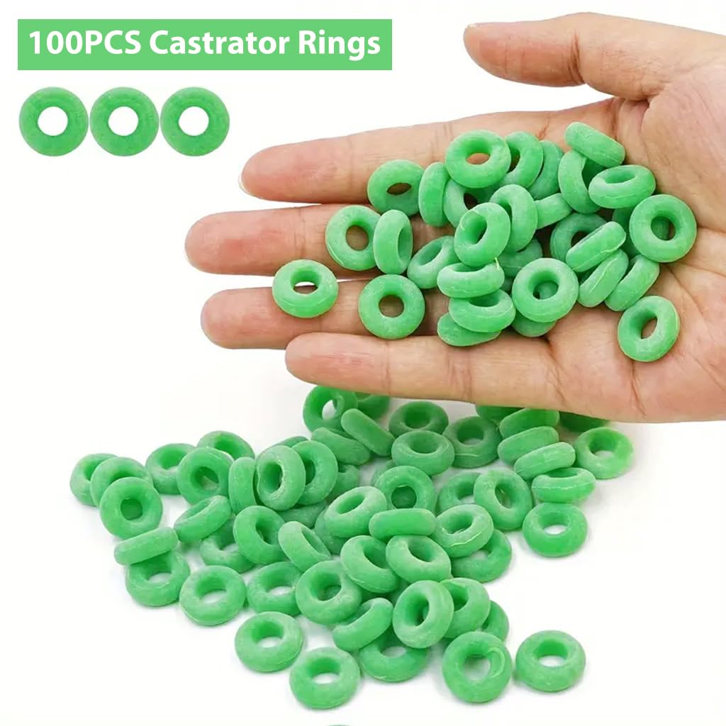 HASTHIP Lamb Tail Docking Rings 100 pcs 0.24 in Inner Diameter Rubber for Newborns | Bloodless Elastrator Application