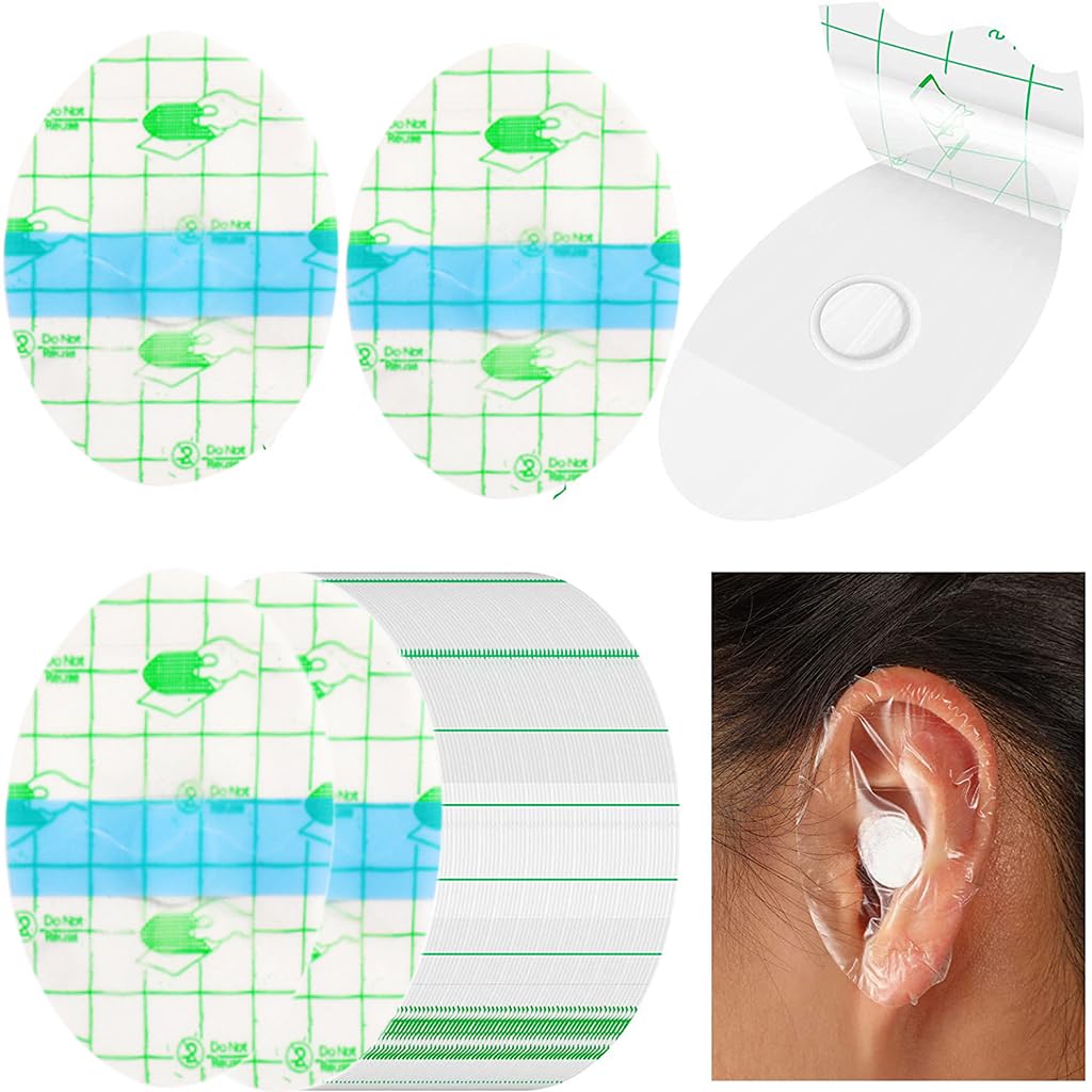 HANNEA® 40pcs Baby Waterproof Ear Stickers, Waterproof Ear Protector Cover, Ear Protectors with Ear Plugs for Adult, Teens, Ear Covers for Shower, L