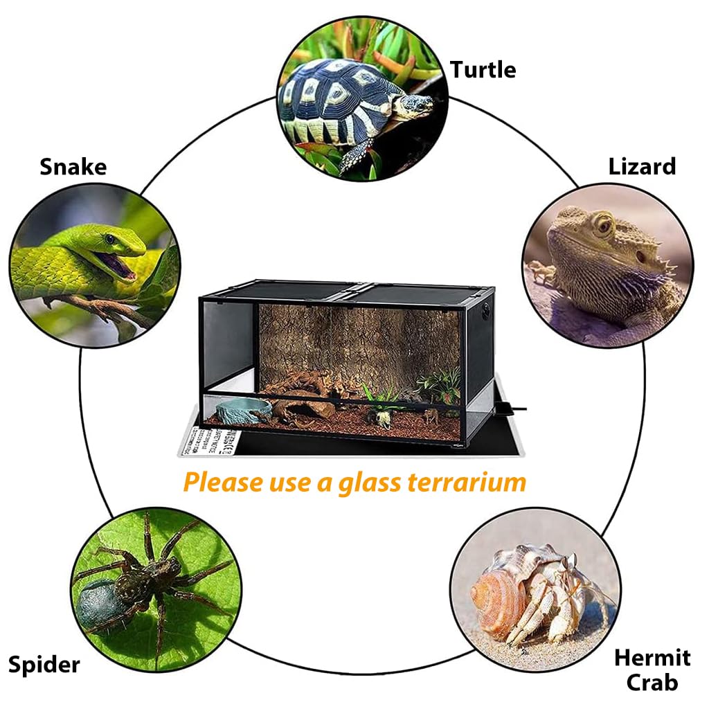 Qpets Reptile Heating Pad 14W 11x11 in for Snakes and Lizards with Adjustable Controller | IPX7 Waterproof Warm Board