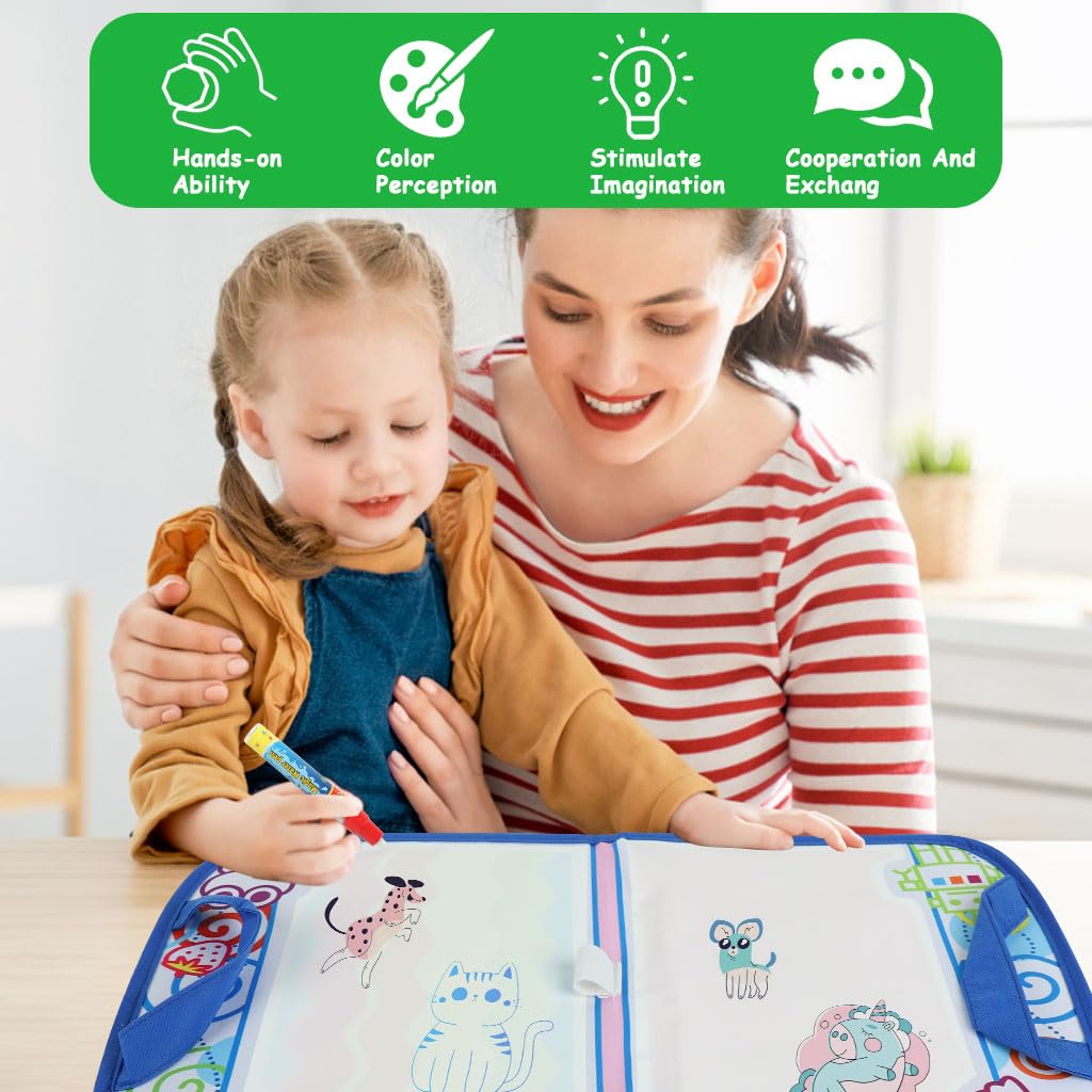 PATPAT Magic Water Doodle Book 50×25cm with Foldable Travel Design for Kids 2–5 Years