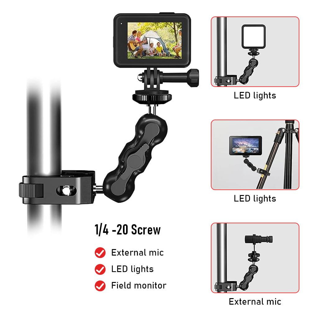 ZORBES Camera Clamp Mount for Action Cameras and Nikon DSLR featuring 360° Rotation | Universal 1/4