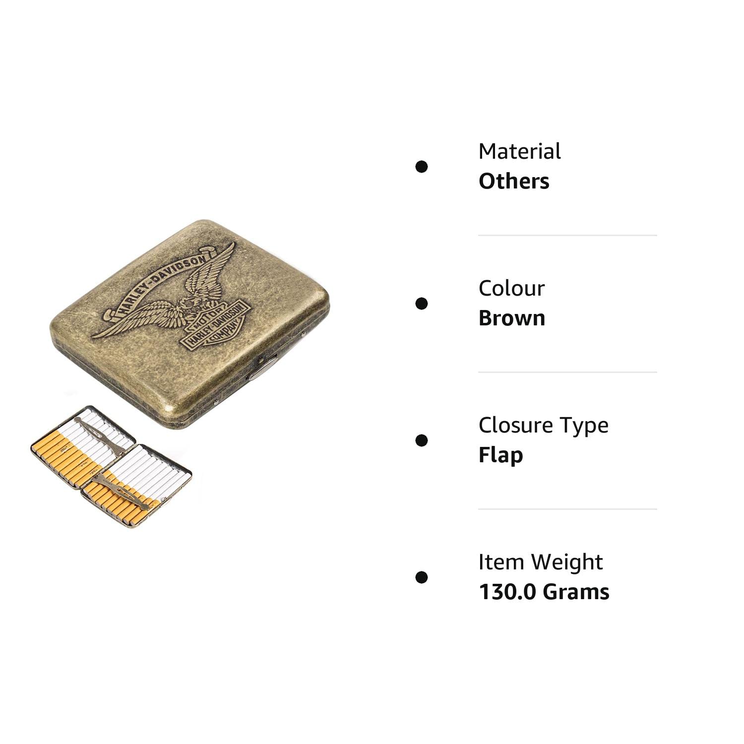 GUSTAVE Vintage Metal Cigarette Case for 20pcs 84mm Cigarettes with Double Spring Clip | Bronze Scratch Proof Gift for Men