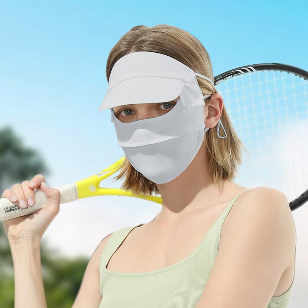 SANNIDHI Full Face Mask for Outdoor Activities with Detachable Brim UPF 50+ Ice Silk | Blue
