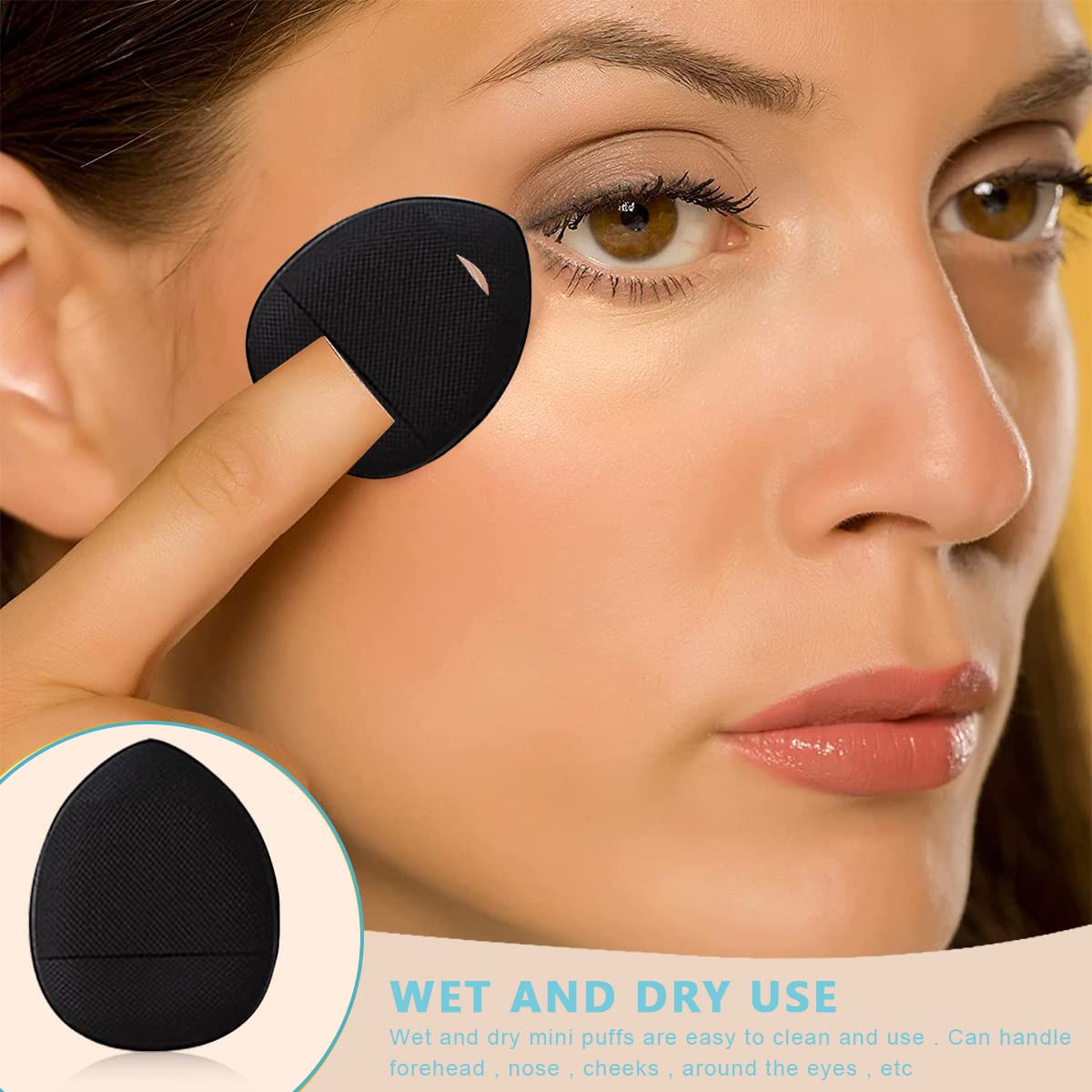 MAYCREATE Makeup Powder Puff 6pcs for Concealer and Foundation featuring Ultra Soft PU Sponge | Wet and Dry Use for Delicate Areas