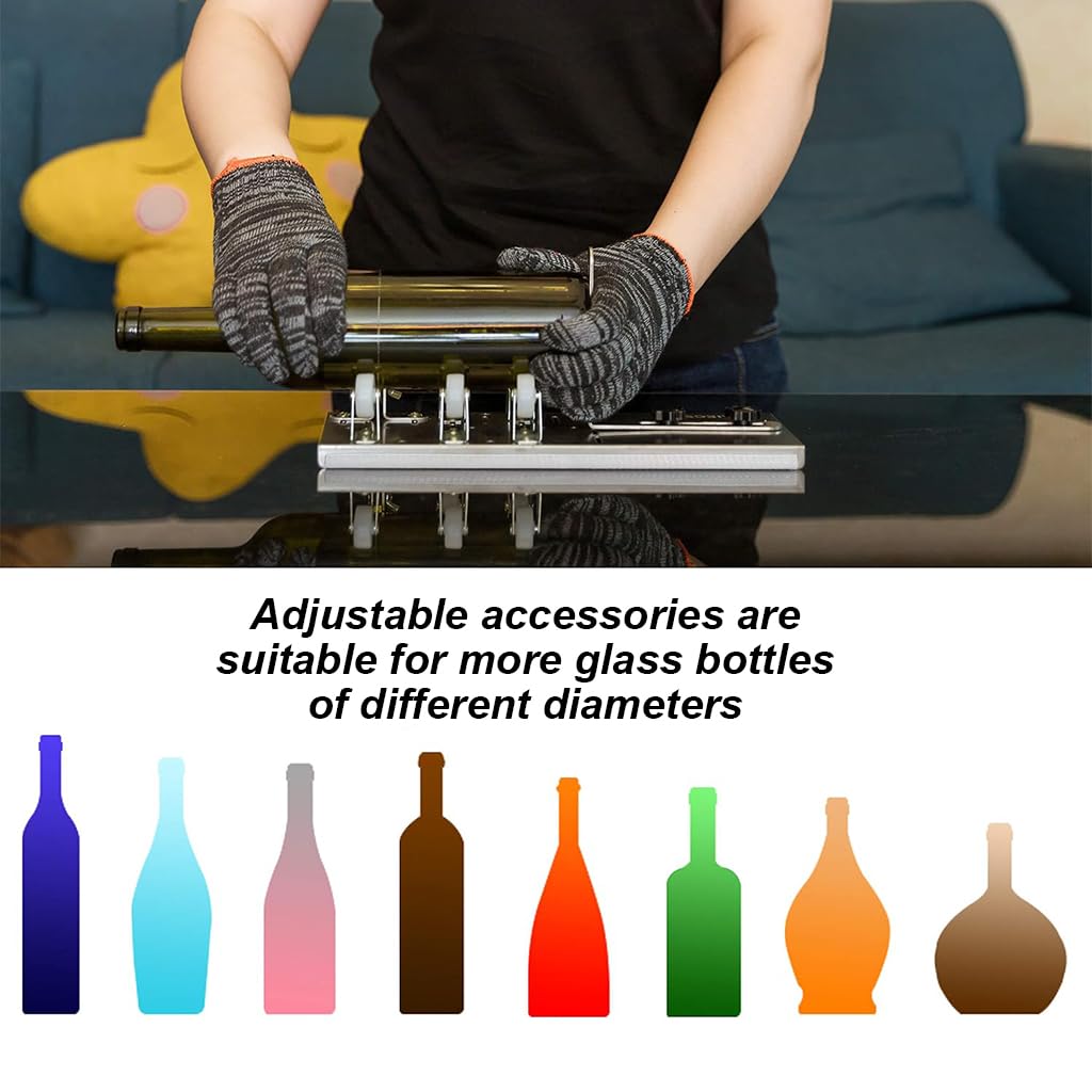 Serplex Glass Bottle Cutter Tool Kit for DIY Crafts with 24PCS Set and Stainless Steel Base