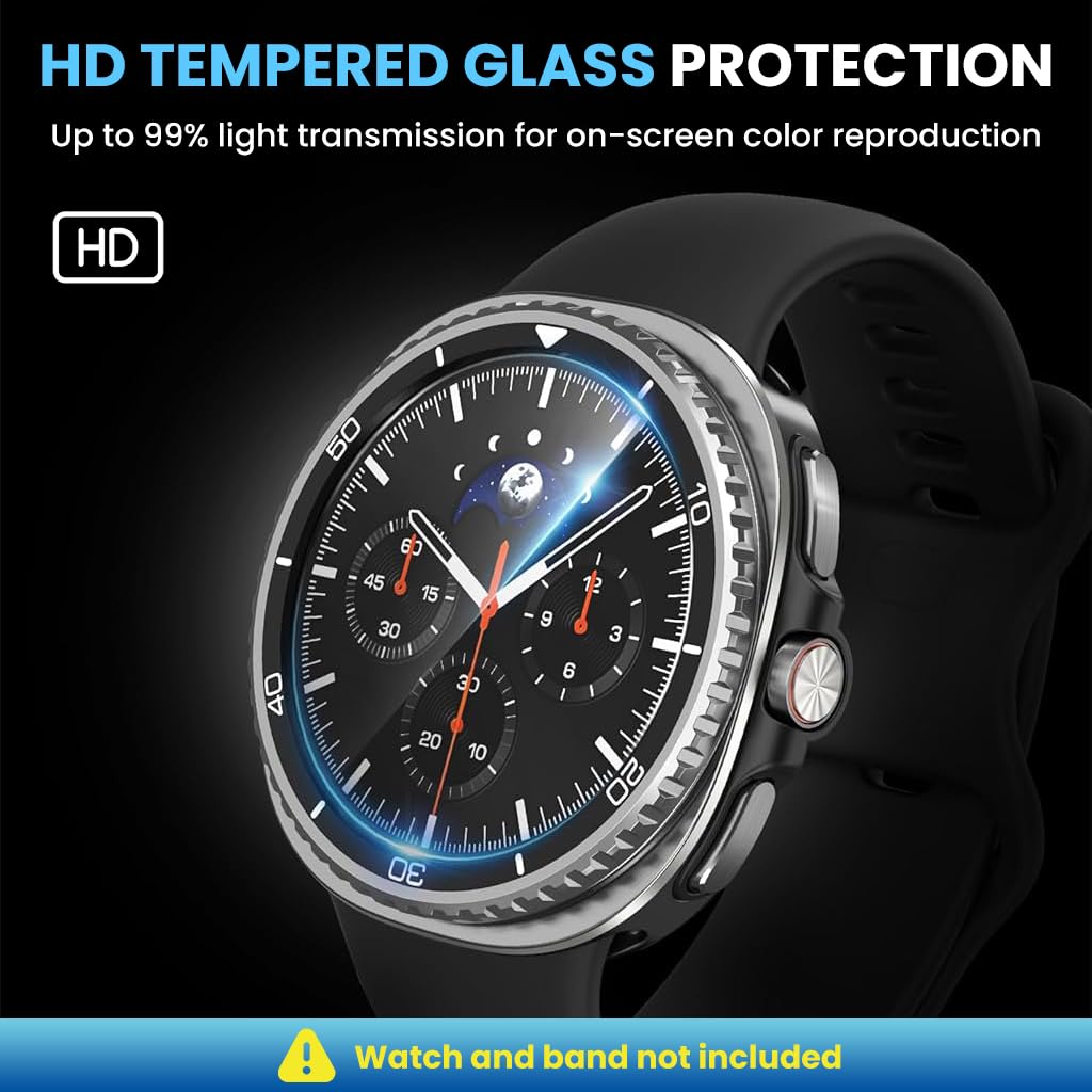 ZORBES Glass Screen Protectors for Samsung Galaxy Watch 8 46mm with Auto Alignment Tool | 3 Pack Tempered Glass