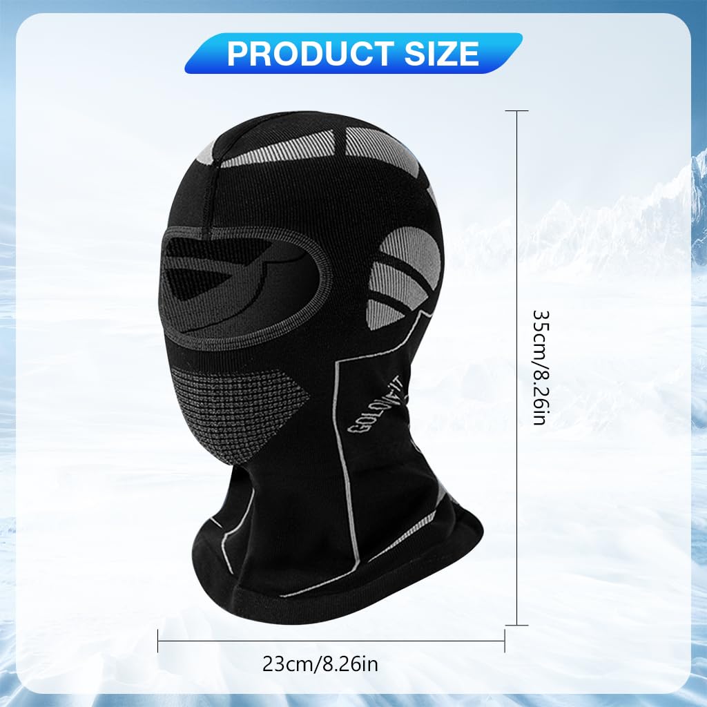 PROBEROS Balaclava Face Mask for Winter Riding with 3D Airflow Mesh | 2 PCS Black Grey