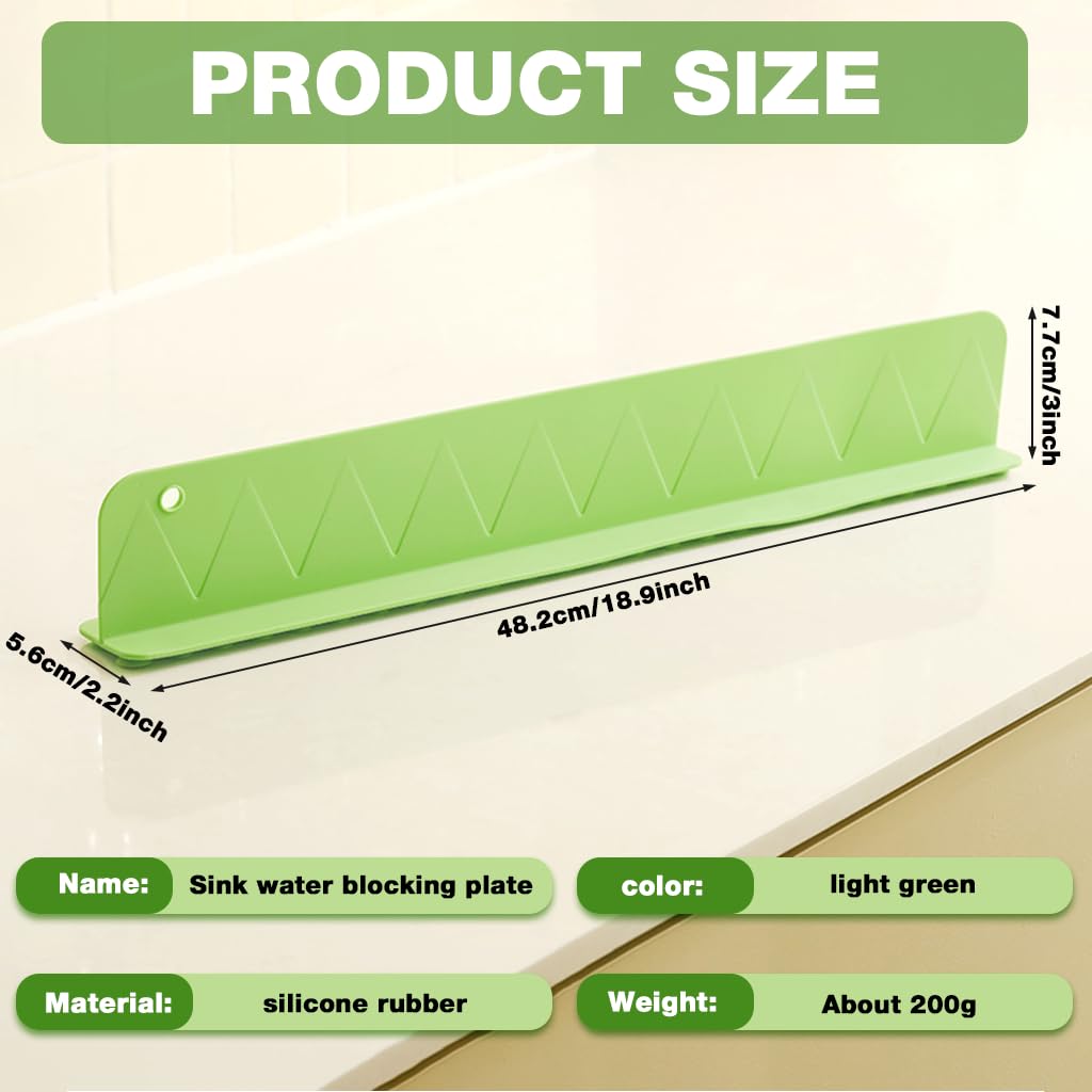 HASTHIP Silicone Sink Splash Guard for Kitchen and Bathroom with Suction Cup Base | 18.9x2.2x3 in Flexible Design