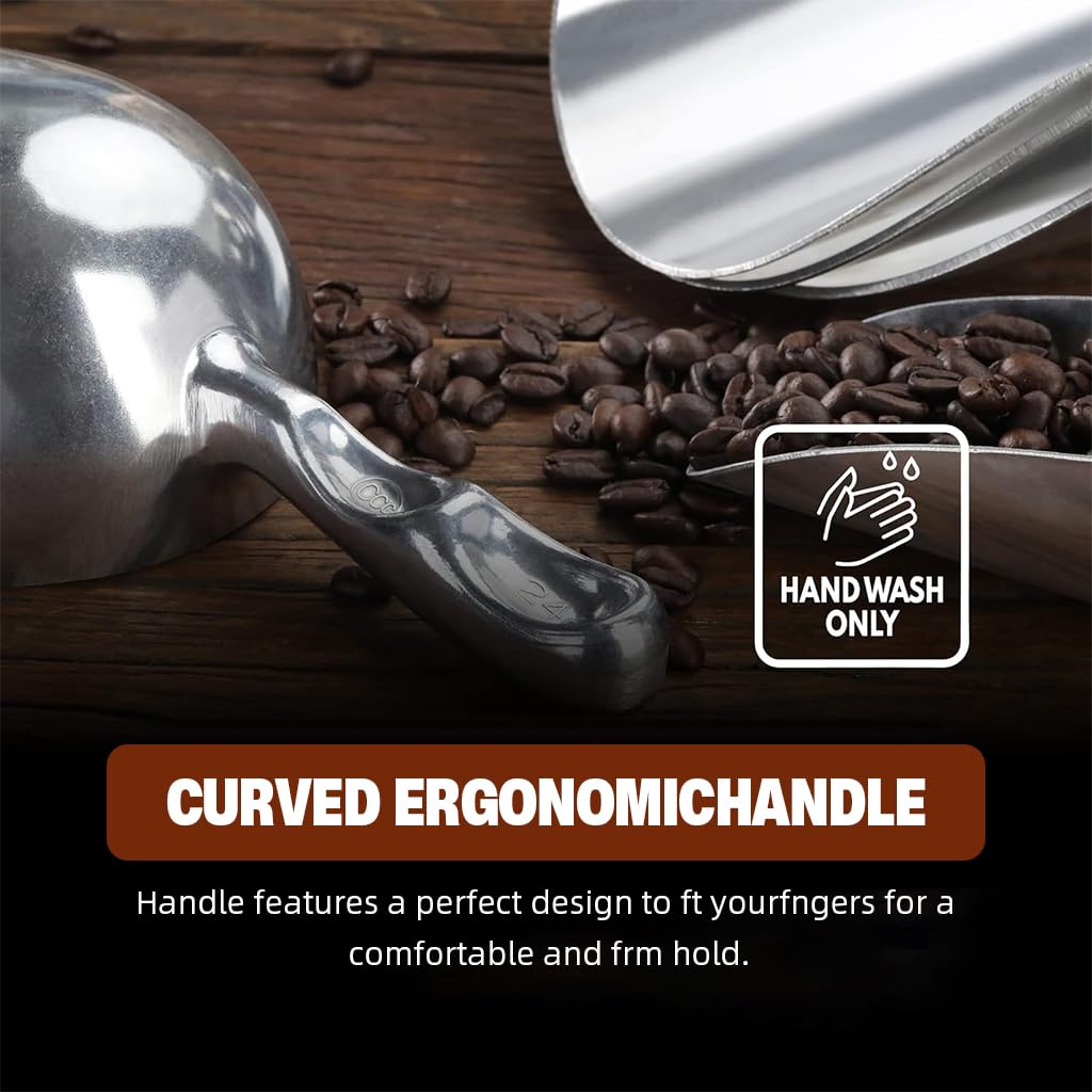 HASTHIP Ice Scoop for Ice Buckets with 12 oz Deep Bowl and Ergonomic Handle | Aluminum Tool