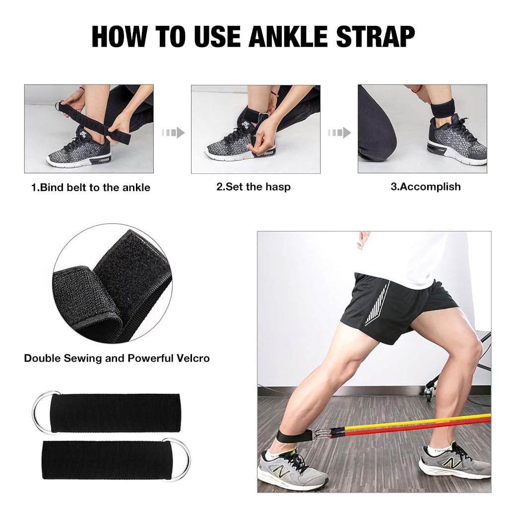 Proberos Resistance Tube Kit for Exercise and Stretching with Foam Handles and Door Anchor | Eco Latex Bands for Men and Women