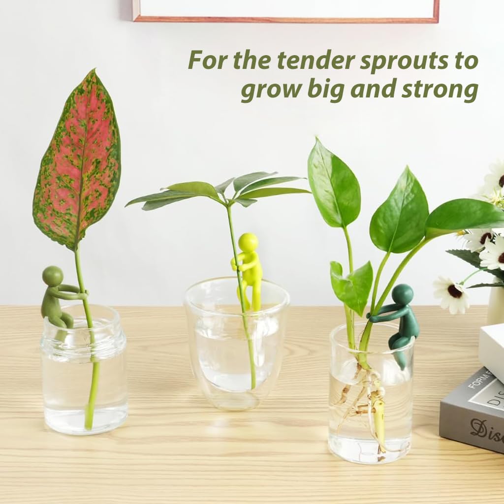 HASTHIP Cartoon Garden Plant Support for Indoor Hydroponics with Stem Hug Design 3Pcs