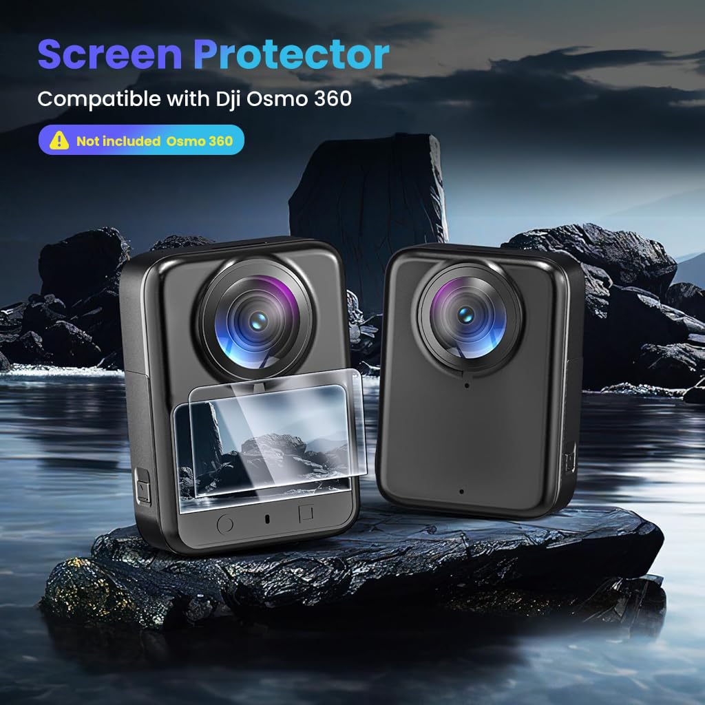 ZORBES Screen Protectors for DJI Osmo 360 with 9H Hardness Tempered Glass & Anti-Glare Clarity