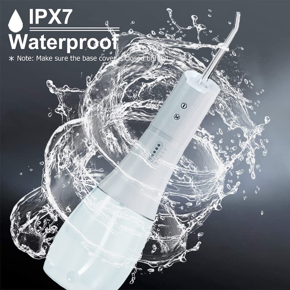 HANNEA Flosser for Teeth Portable Dental Flosser for teeth Oral Care for Braces Bridges, Rechargeable IPX7 Waterproof and 5 Modes, 400ML Water Flosser for Home Travel