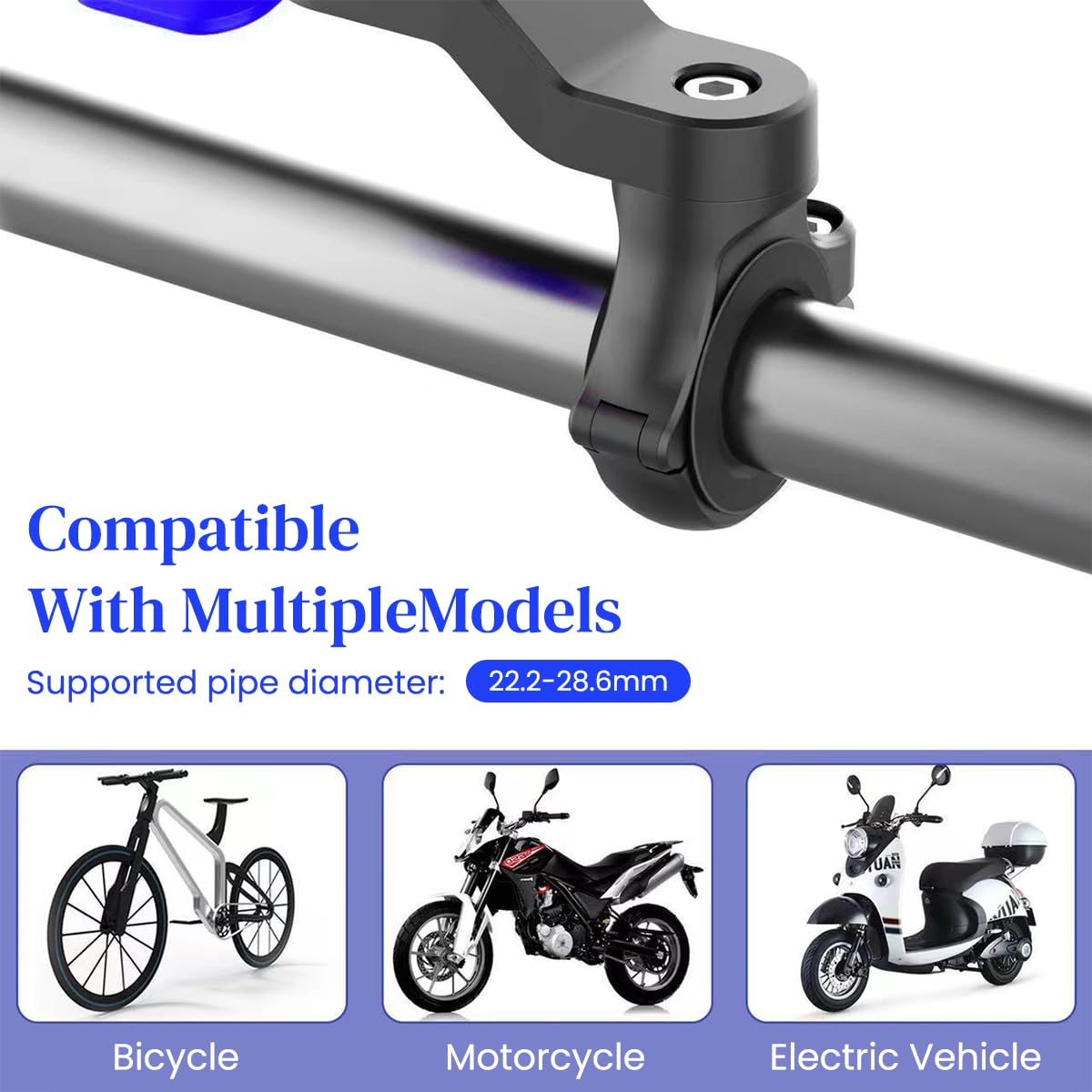 ZORBES® Motorcycle Phone Holder Quad Lock Phone Mount for Handlebar Screw Mounting Motorcycle Phone Holder 4.7-7.2'' Phone Holder Universal Phone Mount  Phone Holder for Bike, Scooter, Motorcycle