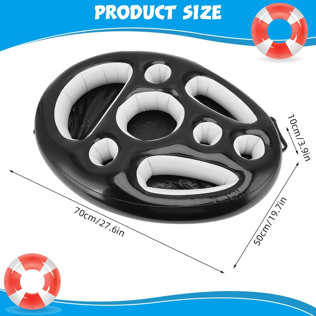 Proberos Pool Drink Holder Inflatable Floating Tray for Parties with 8 Holes | 3PCS Set